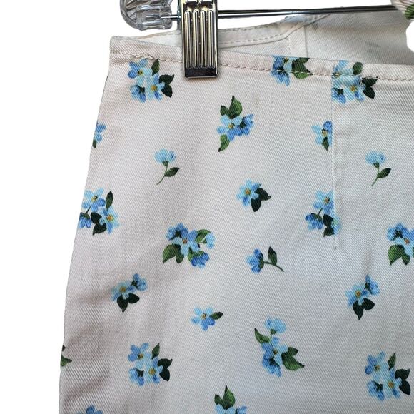 weworewhat cut out mini skirt watercolor ditsy zr5 ivory with blue floral medium - Picture 5 of 12